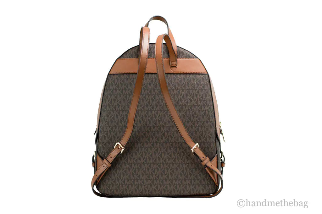 Michael Kors Jaycee Large Brown Zip Pocket Backpack