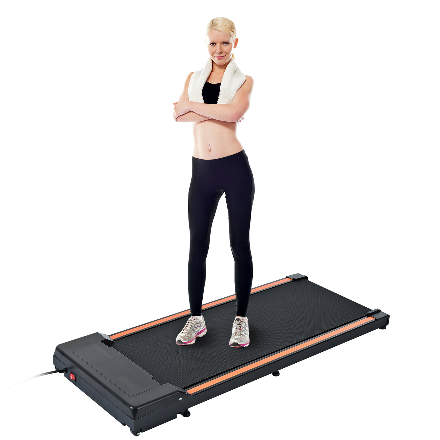 Treadmill - 300 pound capacity desktop treadmill for home and office use, portable treadmill with 0.6 to 3.8 miles per hour