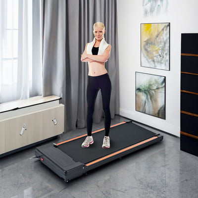 Treadmill - 300 pound capacity desktop treadmill for home and office use, portable treadmill with 0.6 to 3.8 miles per hour