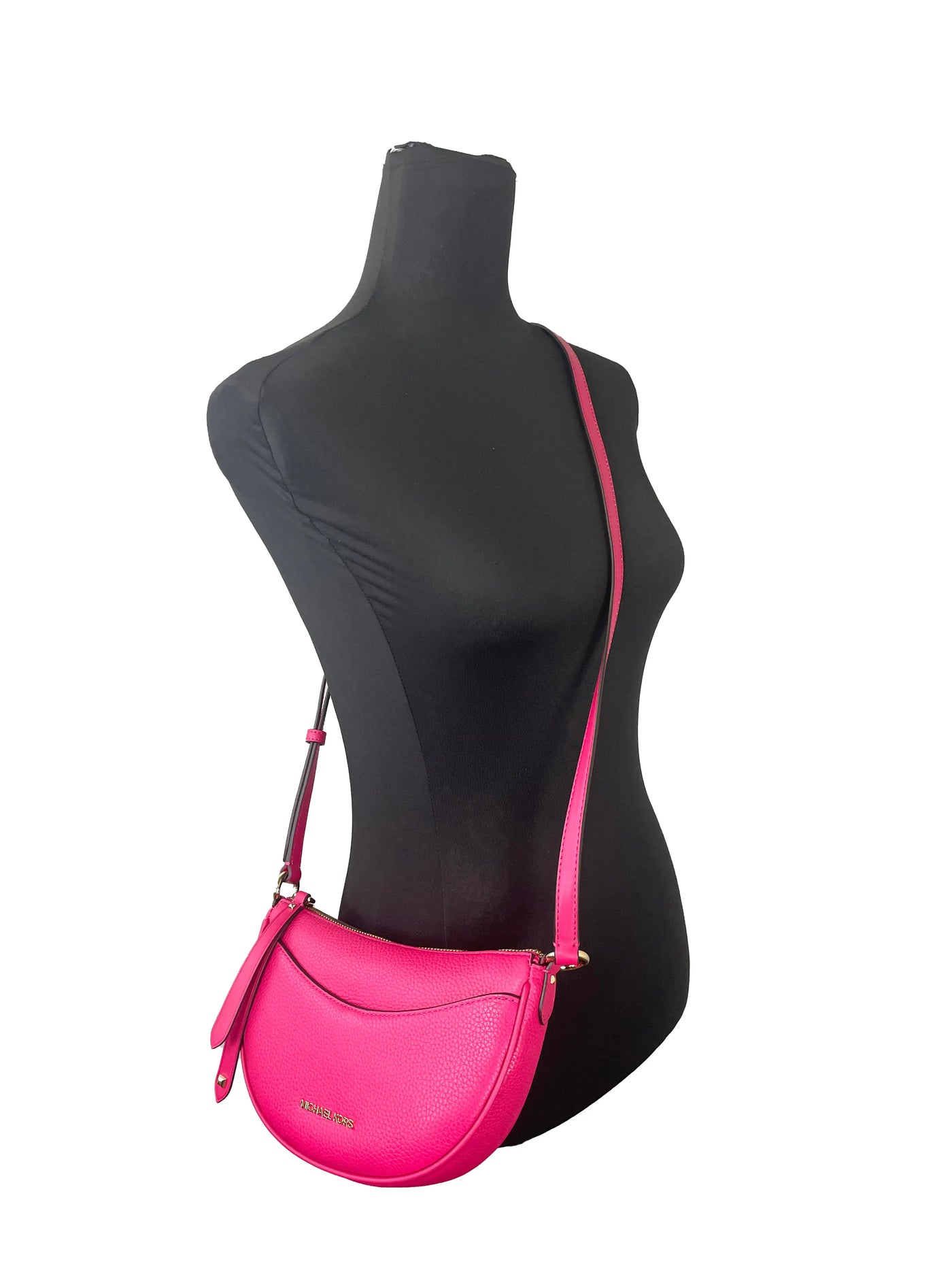 Michael Kors Dover Small Pink Half Moon Crossbody