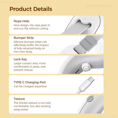 MOESTAR Retractable Pet Leash Ring Flexible 3.0m Dog Traction Rope Pet Collar LED Night Light Walking Out Dog Walking Leash