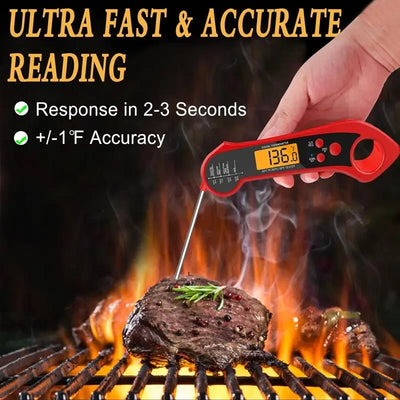 Grill Thermometer - Digital - Foldable Probe With Dual External Probe For Cooking