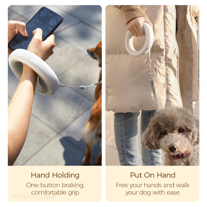 MOESTAR Retractable Pet Leash Ring Flexible 3.0m Dog Traction Rope Pet Collar LED Night Light Walking Out Dog Walking Leash