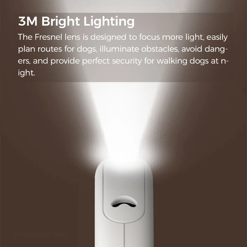 MOESTAR Retractable Pet Leash Ring Flexible 3.0m Dog Traction Rope Pet Collar LED Night Light Walking Out Dog Walking Leash