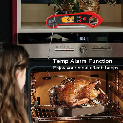 Grill Thermometer - Digital - Foldable Probe With Dual External Probe For Cooking